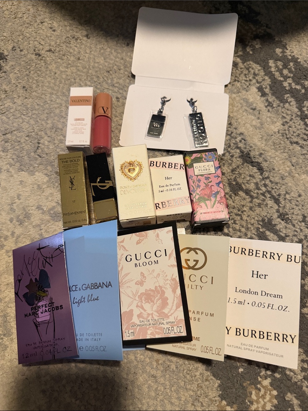 Valentino Pink Lipstick & Designer Mini”s keychain, YSL lipstick